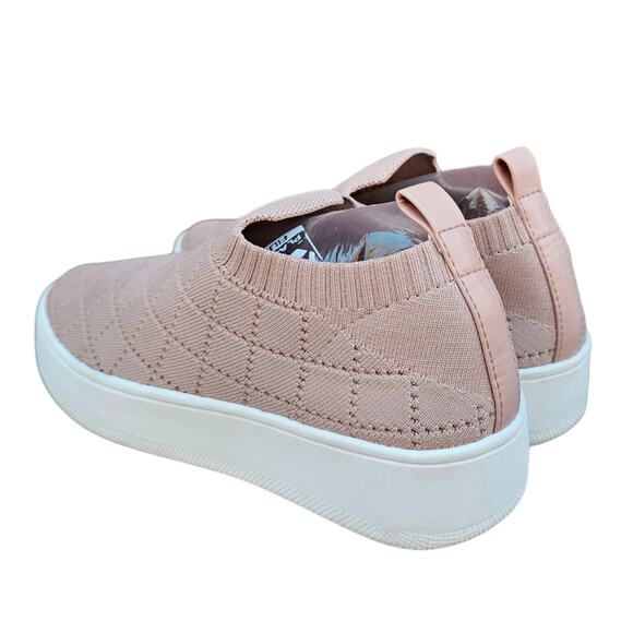 Stretch Knit Sneaker Steve Madden Bequilt Size 8.5 Pink Tan Diamond Quilted - Picture 5 of 13